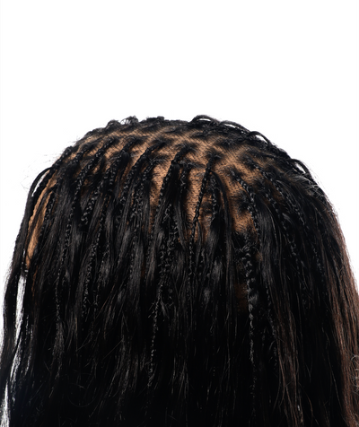 Perruque tressée boîte bohème Bora Bora en cheveux humains bouclés, pré-décolorée, dentelle frontale HD complète, 26", très fournie, 121 mèches
