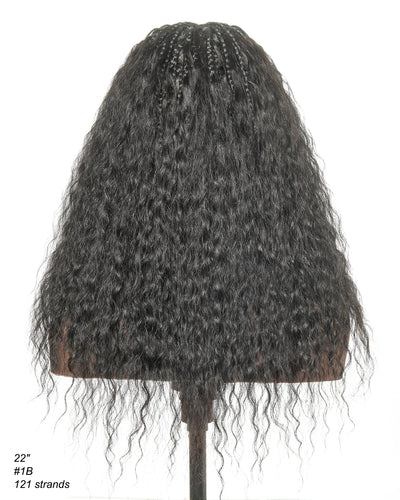 Raina - Perruque tressée Bohème ondulée et humide, adaptée aux petites têtes (bonnet de petite taille pour petite tête)