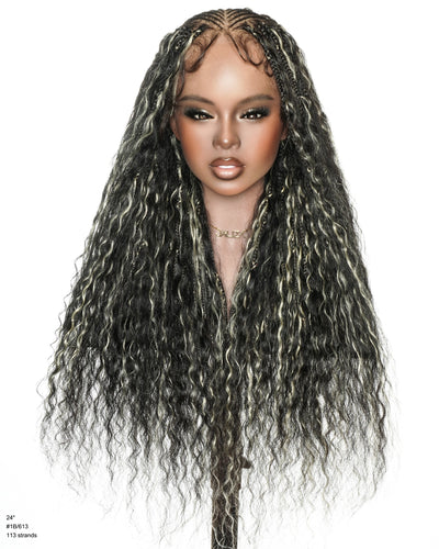 Avery - Perruque Tressée Fulani 2 Étapes 4/613 Boho Box Braids Super Vague