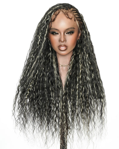 Avery - Perruque Tressée Fulani 2 Étapes 4/613 Boho Box Braids Super Vague