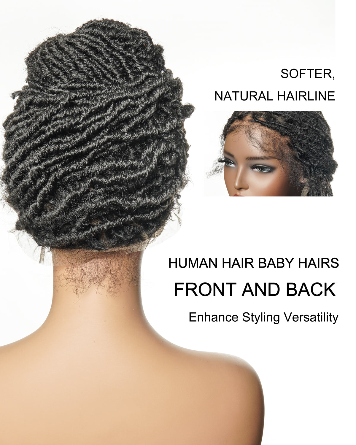 Perruque Lace HD Faux Locs 24" en Cheveux Humains Pré-décolorés, Niveau Salon, Full Lace, 80 Mèches