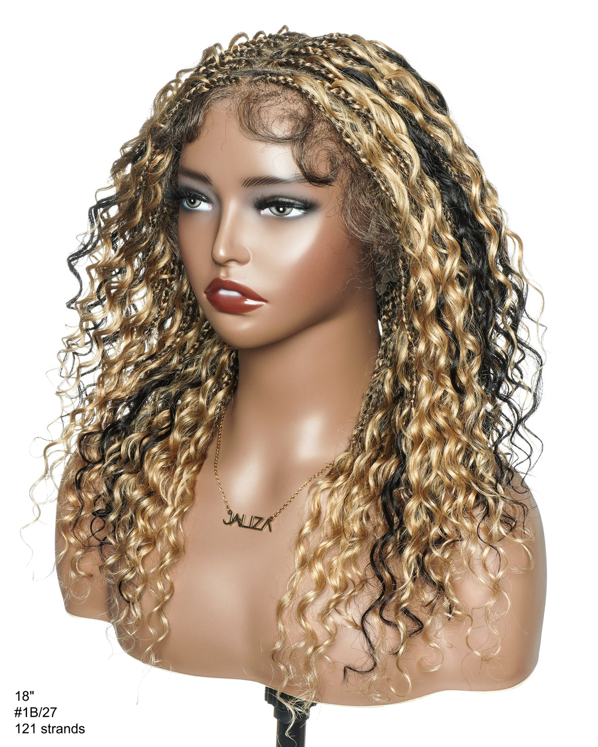 Lumina - 18" Piano Color Swiss HD Full Lace Human Hair Boho Braided Wig