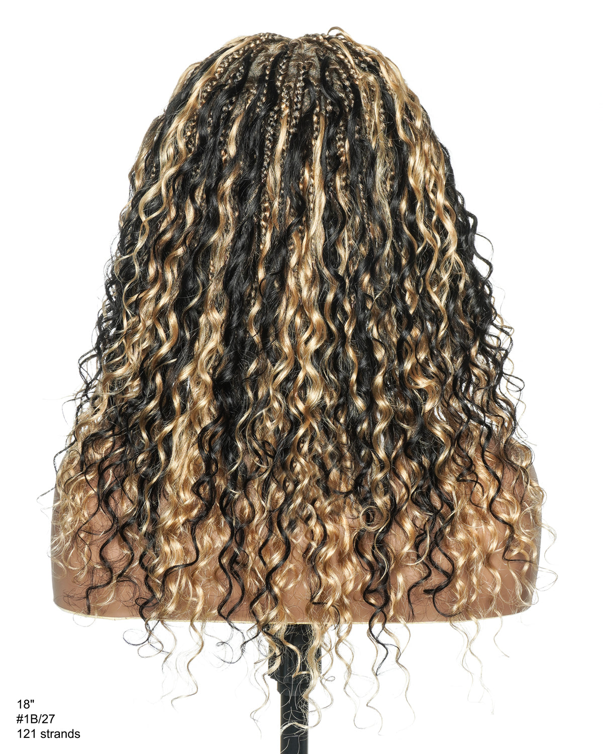 Lumina - 18" Piano Color Swiss HD Full Lace Human Hair Boho Braided Wig