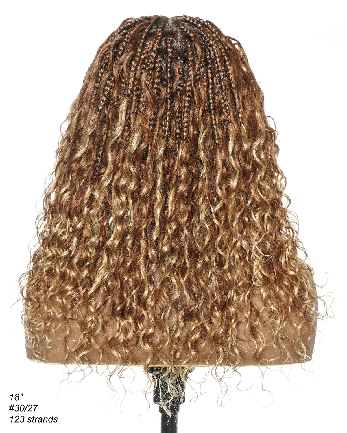 Lumina - 18" Piano Color Swiss HD Full Lace Human Hair Boho Braided Wig