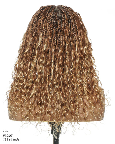 Lumina - 18" Piano Color Swiss HD Full Lace Human Hair Boho Braided Wig