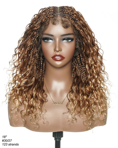 Lumina - 18" Piano Color Swiss HD Full Lace Human Hair Boho Braided Wig