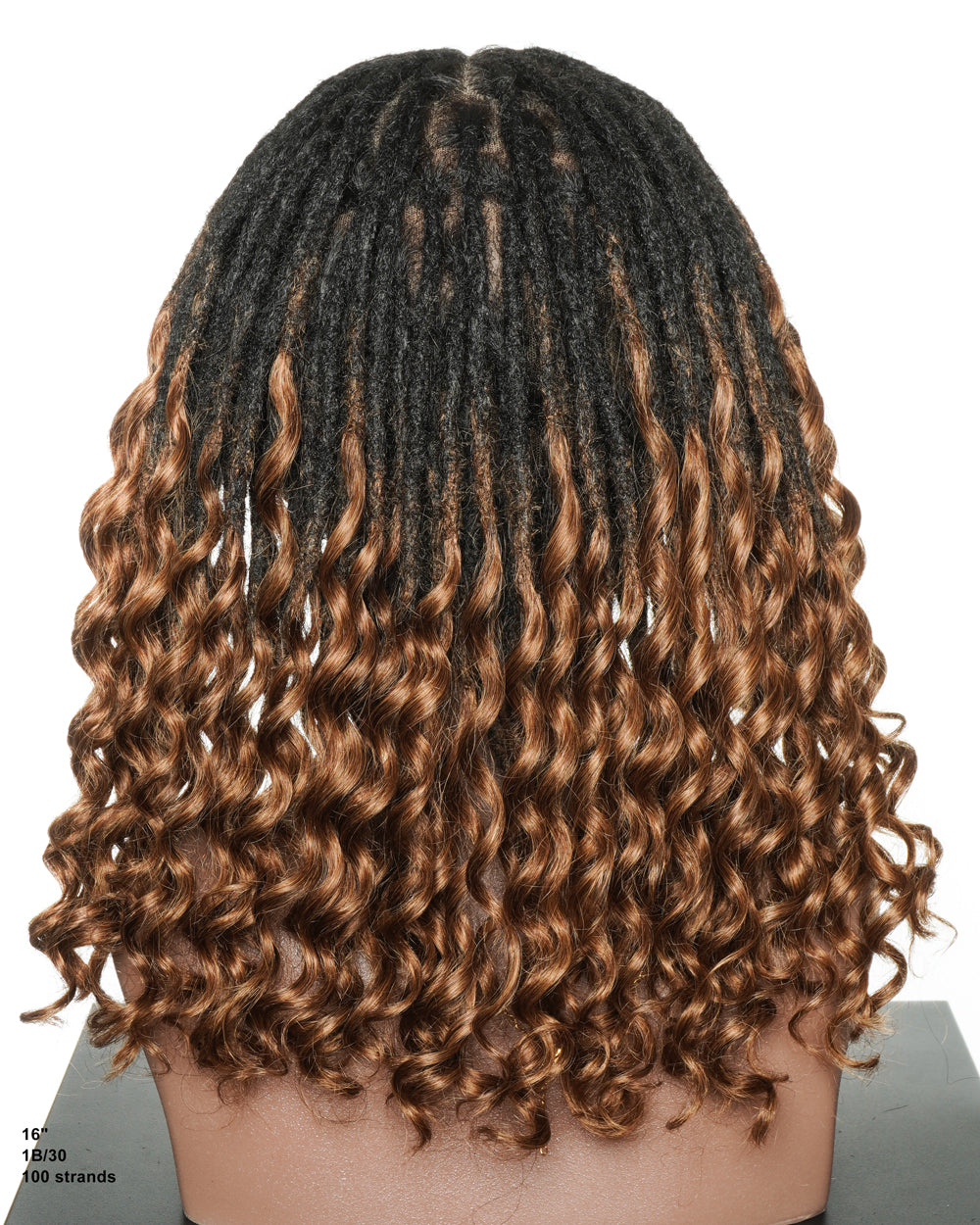 Perruque Glueless Suisse HD Full Lace 14" 100% Cheveux Humains Boho Locs avec Pointes Bouclées Pré-décolorées