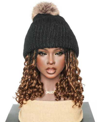 Perruque Glueless Suisse HD Full Lace 14" 100% Cheveux Humains Boho Locs avec Pointes Bouclées Pré-décolorées