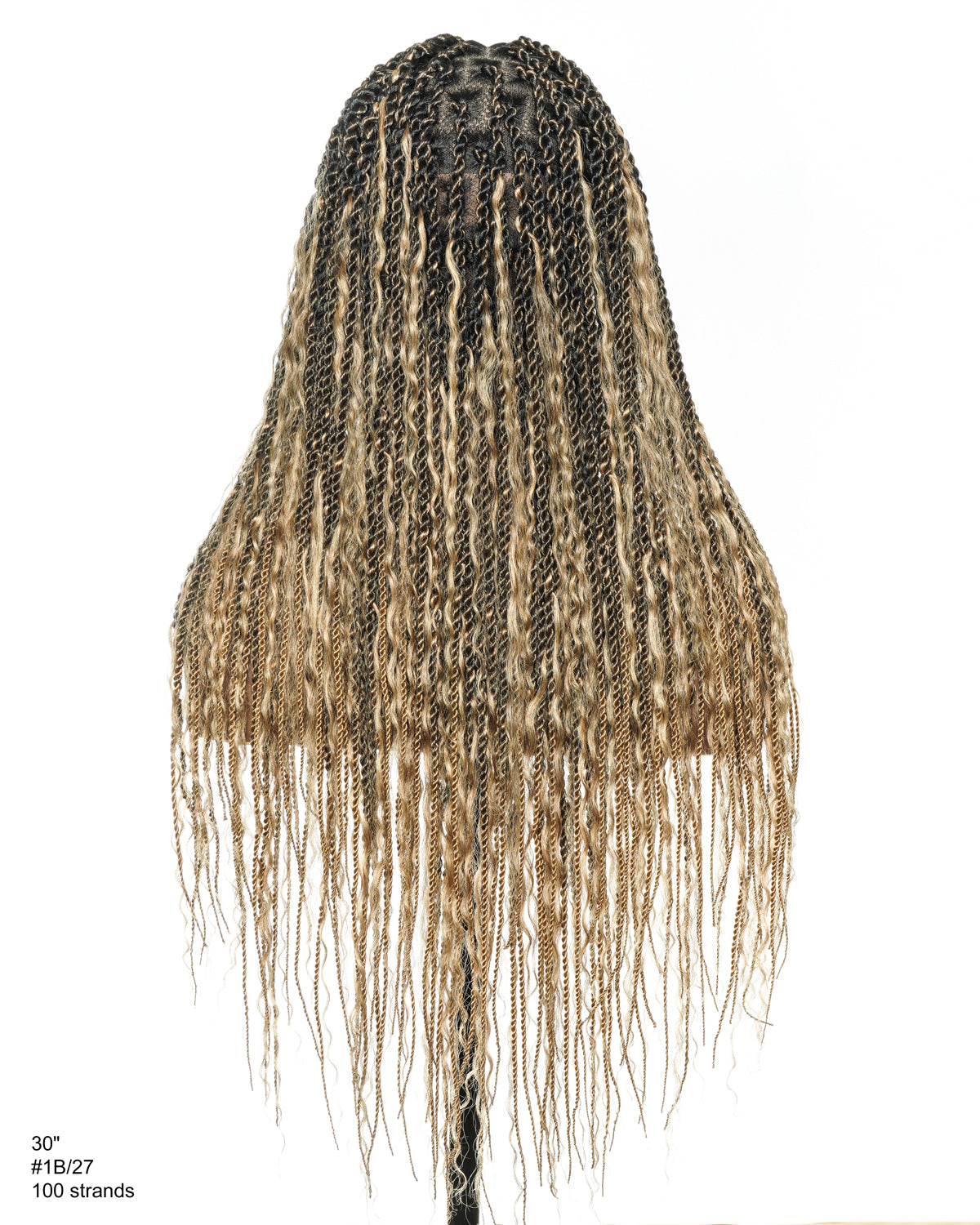 Perruque tressée Boho Island Twist de 30 pouces en cheveux humains HD Lace Blond Miel