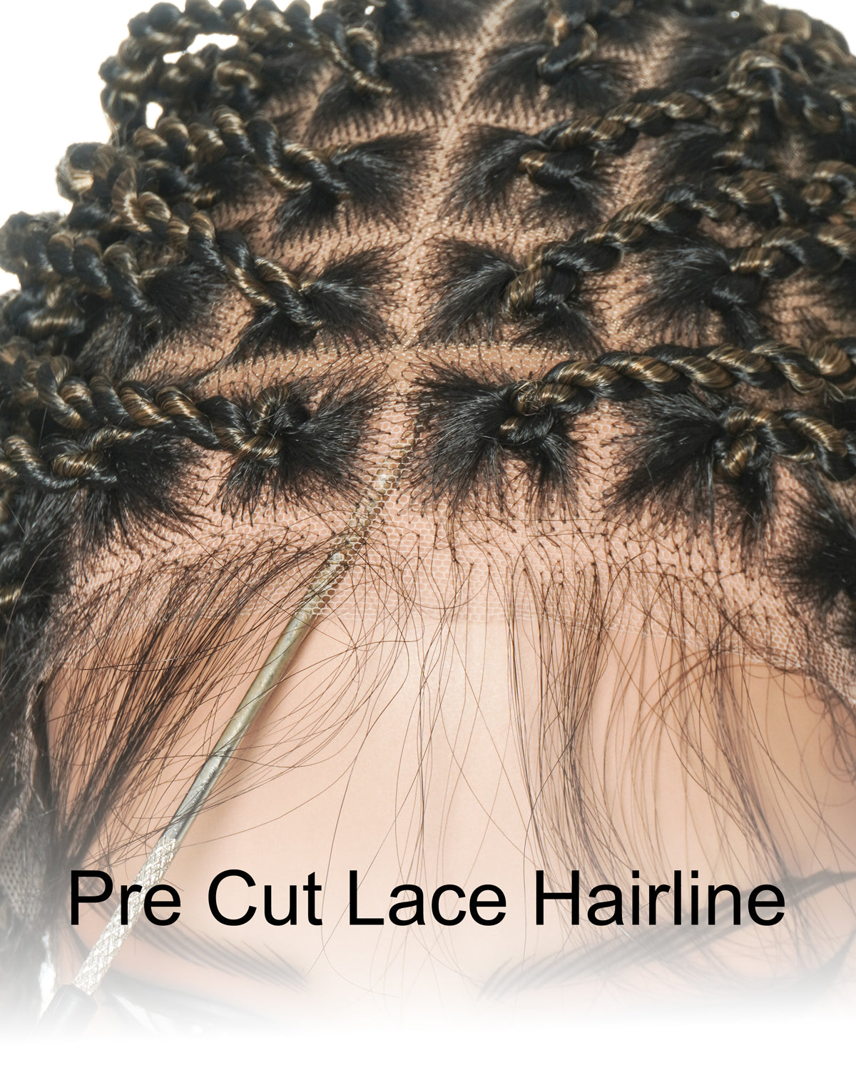 Perruque tressée Boho Island Twist de 30 pouces en cheveux humains HD Lace Blond Miel