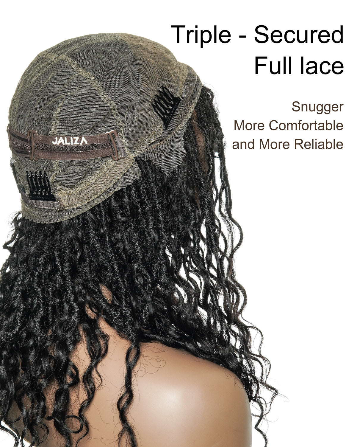 Lola - Perruque Boho Locs suisse HD pré-blanchie de 16 po avec boucles Boho en cheveux naturels