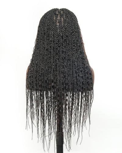 Perruque tressée Boho Island Twist de 30 pouces en cheveux humains HD Lace Blond Miel