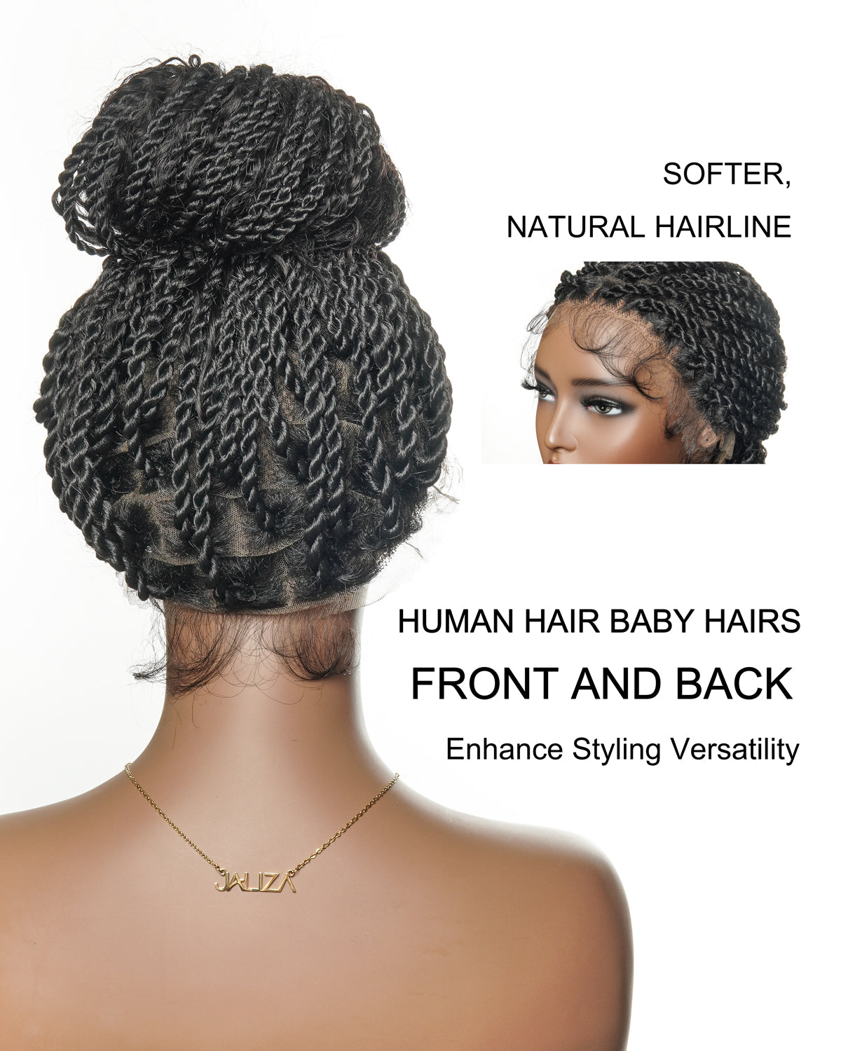 Perruque tressée Boho Island Twist de 30 pouces en cheveux humains HD Lace Blond Miel