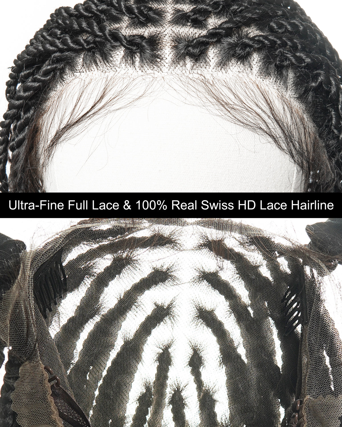 Perruque tressée Boho Island Twist de 30 pouces en cheveux humains HD Lace Blond Miel