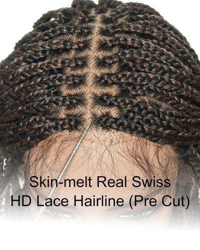 Perruque tressée sans nœuds Swiss HD Full Lace