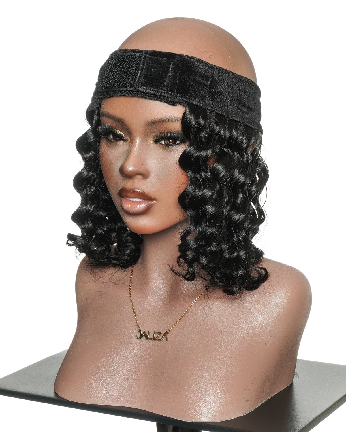 Pièce serre-tête en cheveux 100% humains sans colle de 12" avec bonnet