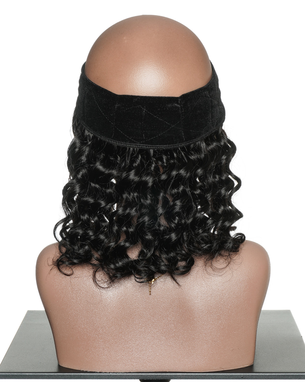 Pièce serre-tête en cheveux 100% humains sans colle de 12" avec bonnet