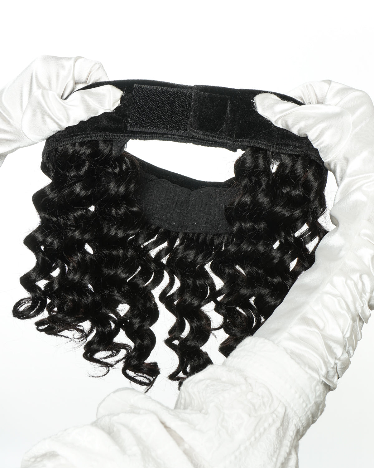 Pièce serre-tête en cheveux 100% humains sans colle de 12" avec bonnet