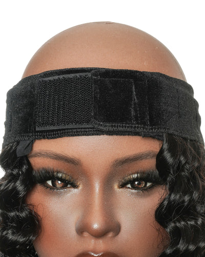 Pièce serre-tête en cheveux 100% humains sans colle de 12" avec bonnet