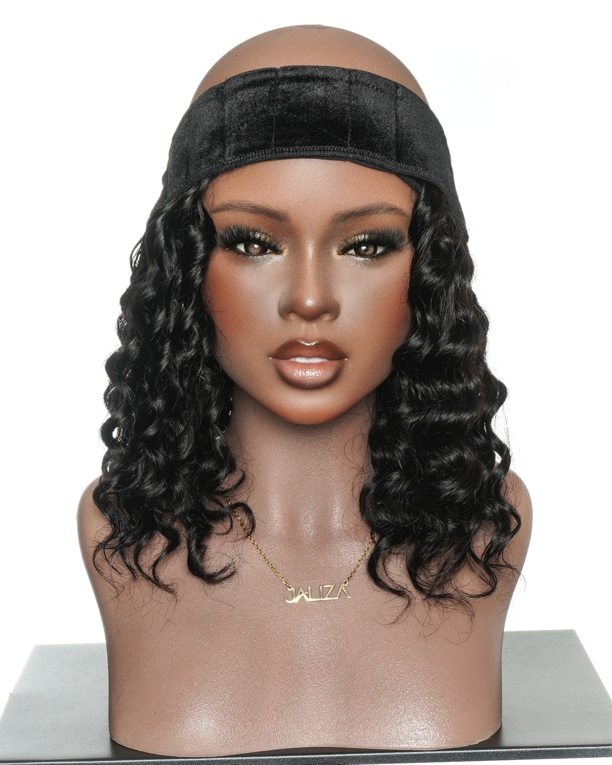 Pièce serre-tête en cheveux 100% humains sans colle de 12" avec bonnet