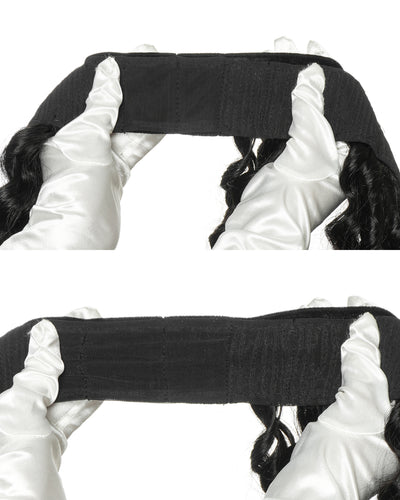 Pièce serre-tête en cheveux 100% humains sans colle de 12" avec bonnet