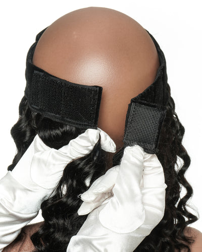 Pièce serre-tête en cheveux 100% humains sans colle de 12" avec bonnet
