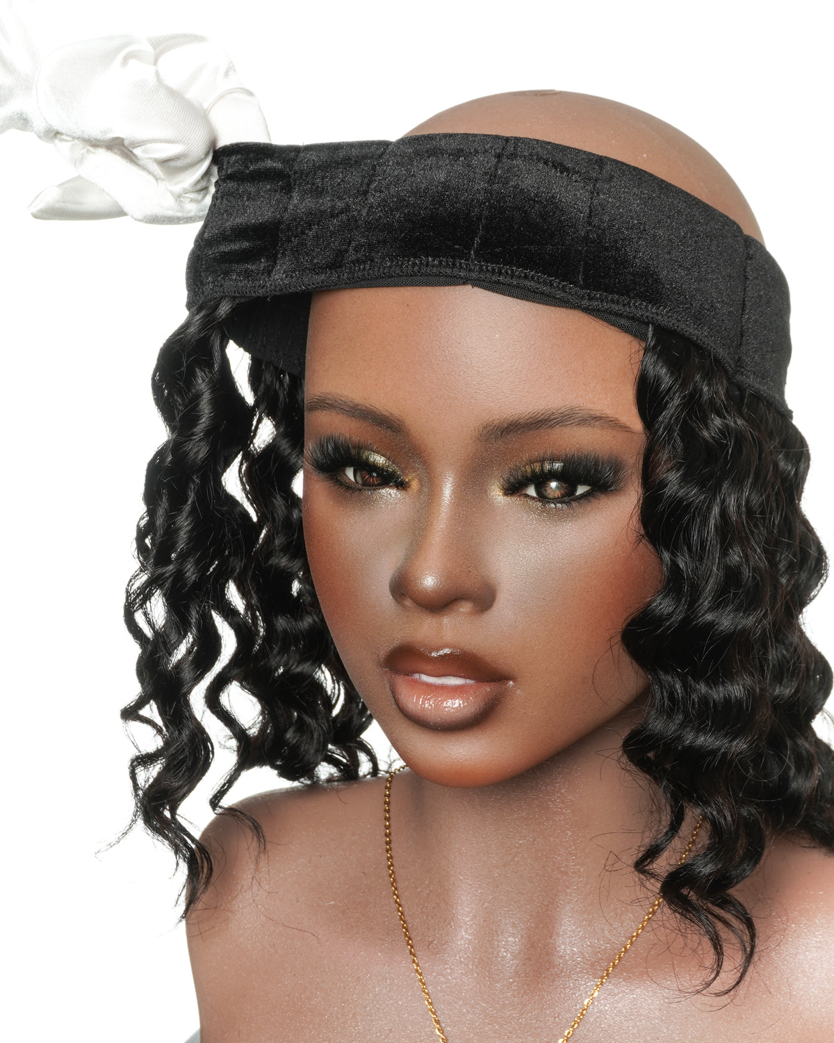 Pièce serre-tête en cheveux 100% humains sans colle de 12" avec bonnet
