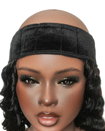 Pièce serre-tête en cheveux 100% humains sans colle de 12" avec bonnet