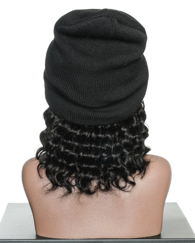 Pièce serre-tête en cheveux 100% humains sans colle de 12" avec bonnet