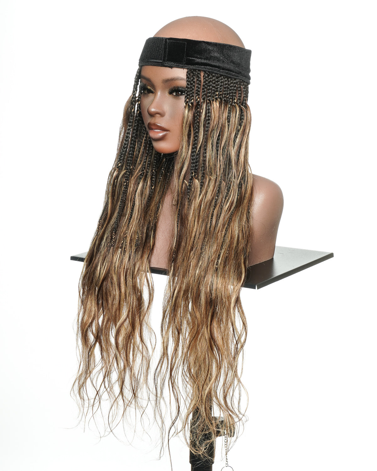 Bande de tresses bohèmes sans colle de 26 po avec boucles Body Wave en cheveux naturels (tresse simple de 22 po)