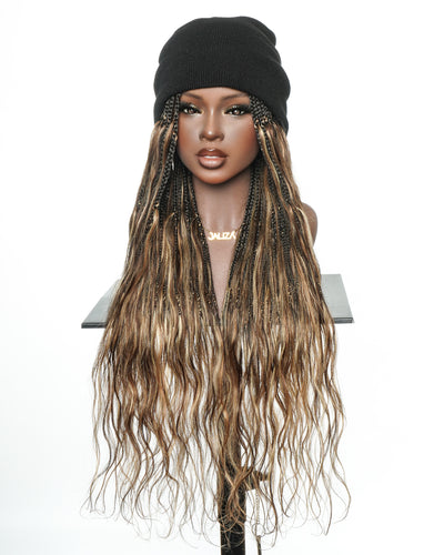 Bande de tresses bohèmes sans colle de 26 po avec boucles Body Wave en cheveux naturels (tresse simple de 22 po)