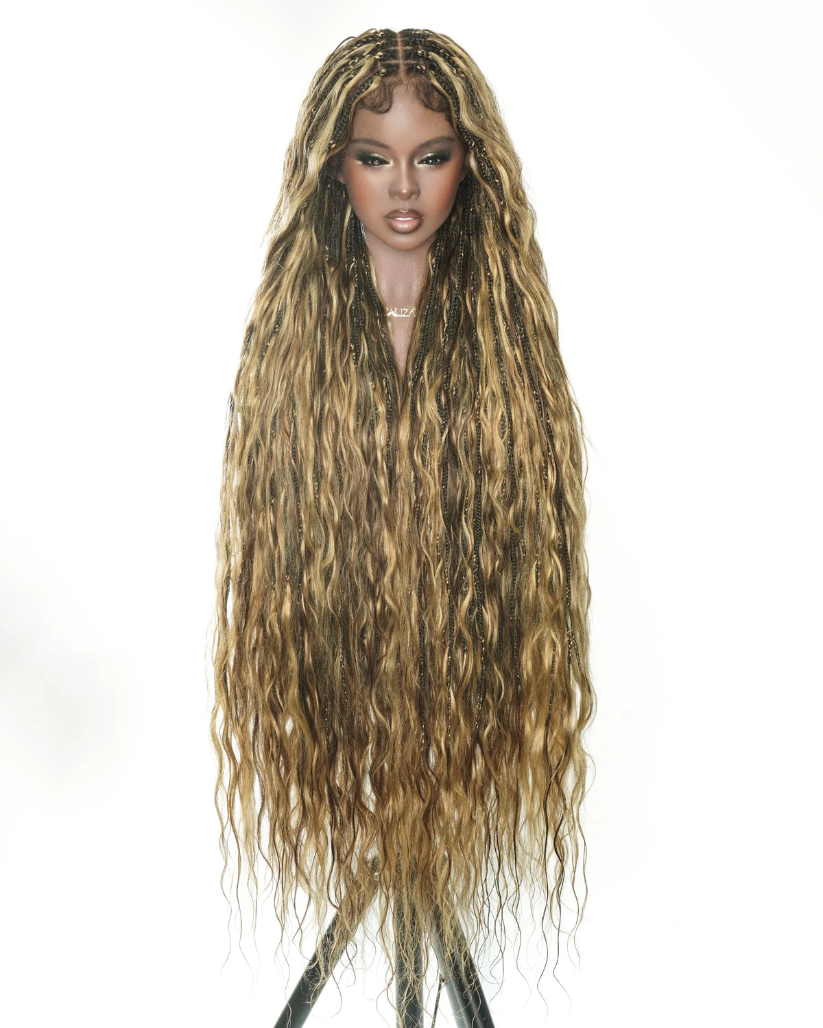 Celia Body Wave 48" 100% Human Hair Curls Full Lace Boho Braided Wig