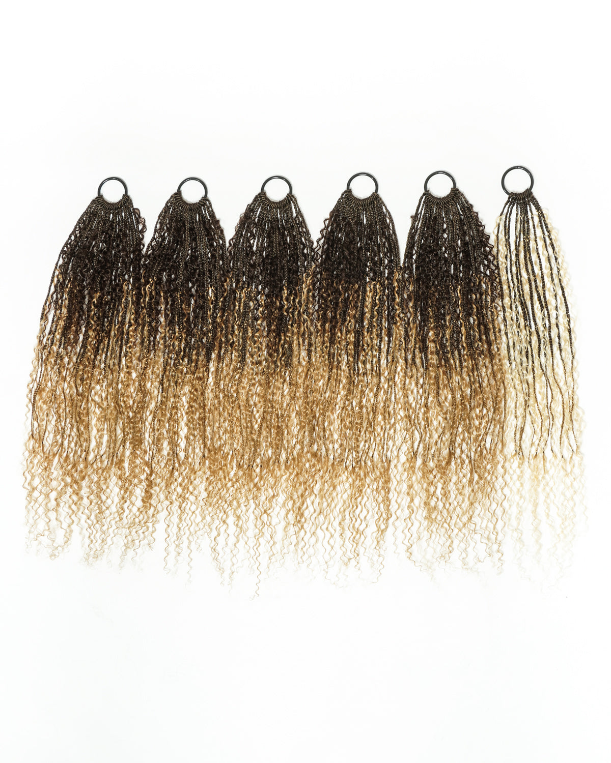 Tresses au crochet Solana - 30" Couleur Mixte #4 30 27 613 Boucles Boho au crochet pré-bouclées avec cheveux humains (110 mèches)