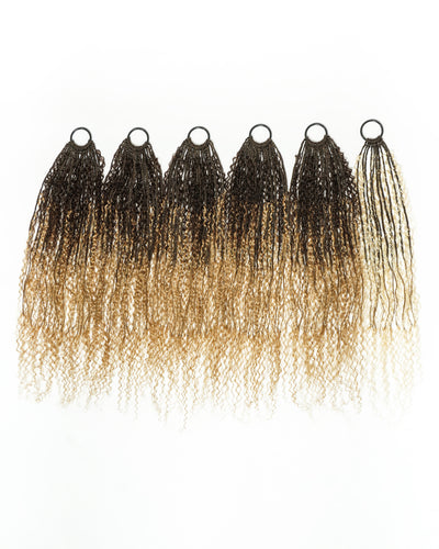 Tresses au crochet Solana - 30" Couleur Mixte #4 30 27 613 Boucles Boho au crochet pré-bouclées avec cheveux humains (110 mèches)