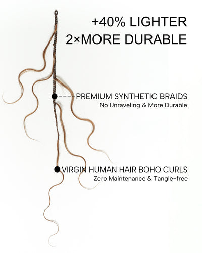 JALIZA Michelle - Tresses Boho au Crochet Bora Bora | Cheveux Humains Miracle Body Wave