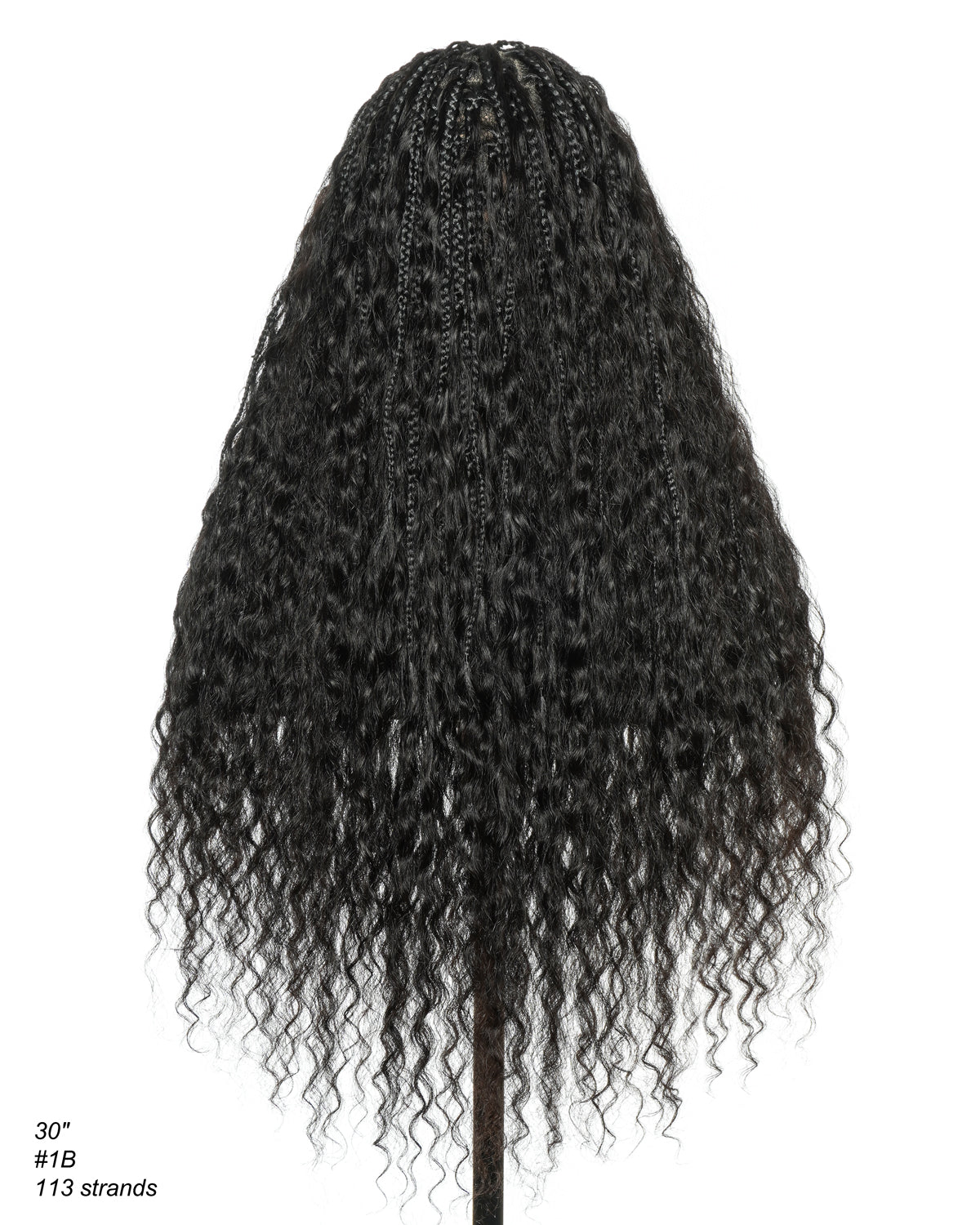 Avery - Perruque Tressée Complète en Cheveux Humains Pré-décolorés en 2 Étapes, Modèle Cornrows, avec Boucles Boho