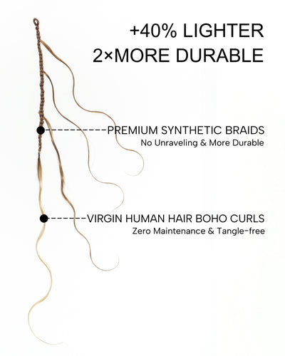 JALIZA Michelle - Tresses Boho au Crochet Bora Bora | Cheveux Humains Miracle Body Wave