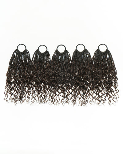 Kiki Tresses au Crochet - 30-75 cm Avec Boucles de Cheveux Humains 100 Brins/Paquet Ondulées Profondes