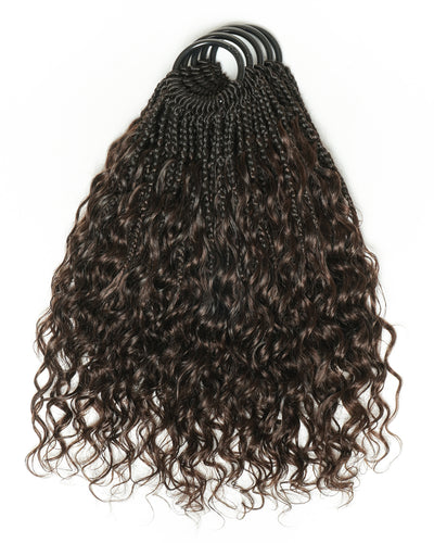 Kiki Tresses au Crochet - 30-75 cm Avec Boucles de Cheveux Humains 100 Brins/Paquet Ondulées Profondes