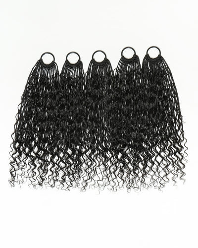 Kiki Tresses au Crochet - 30-75 cm Avec Boucles de Cheveux Humains 100 Brins/Paquet Ondulées Profondes