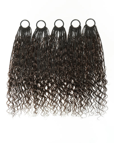 Kiki Tresses au Crochet - 30-75 cm Avec Boucles de Cheveux Humains 100 Brins/Paquet Ondulées Profondes