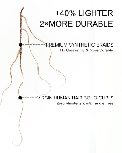 JALIZA Michelle - Tresses Boho au Crochet Bora Bora | Cheveux Humains Miracle Body Wave