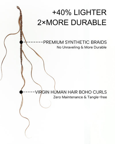 JALIZA Michelle - Tresses Boho au Crochet Bora Bora | Cheveux Humains Miracle Body Wave