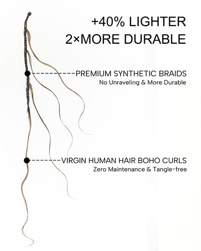 JALIZA Michelle - Tresses Boho au Crochet Bora Bora | Cheveux Humains Miracle Body Wave