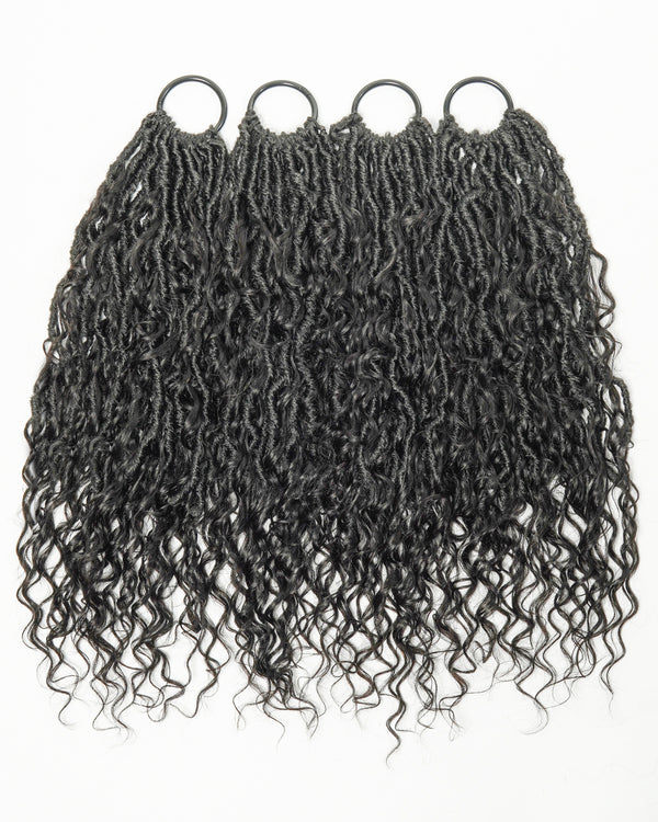 Locks BOHO au crochet pré-bouclées de 18 pouces avec boucles BOHO en cheveux naturels 80 mèches/paquet (5 boucles boho)