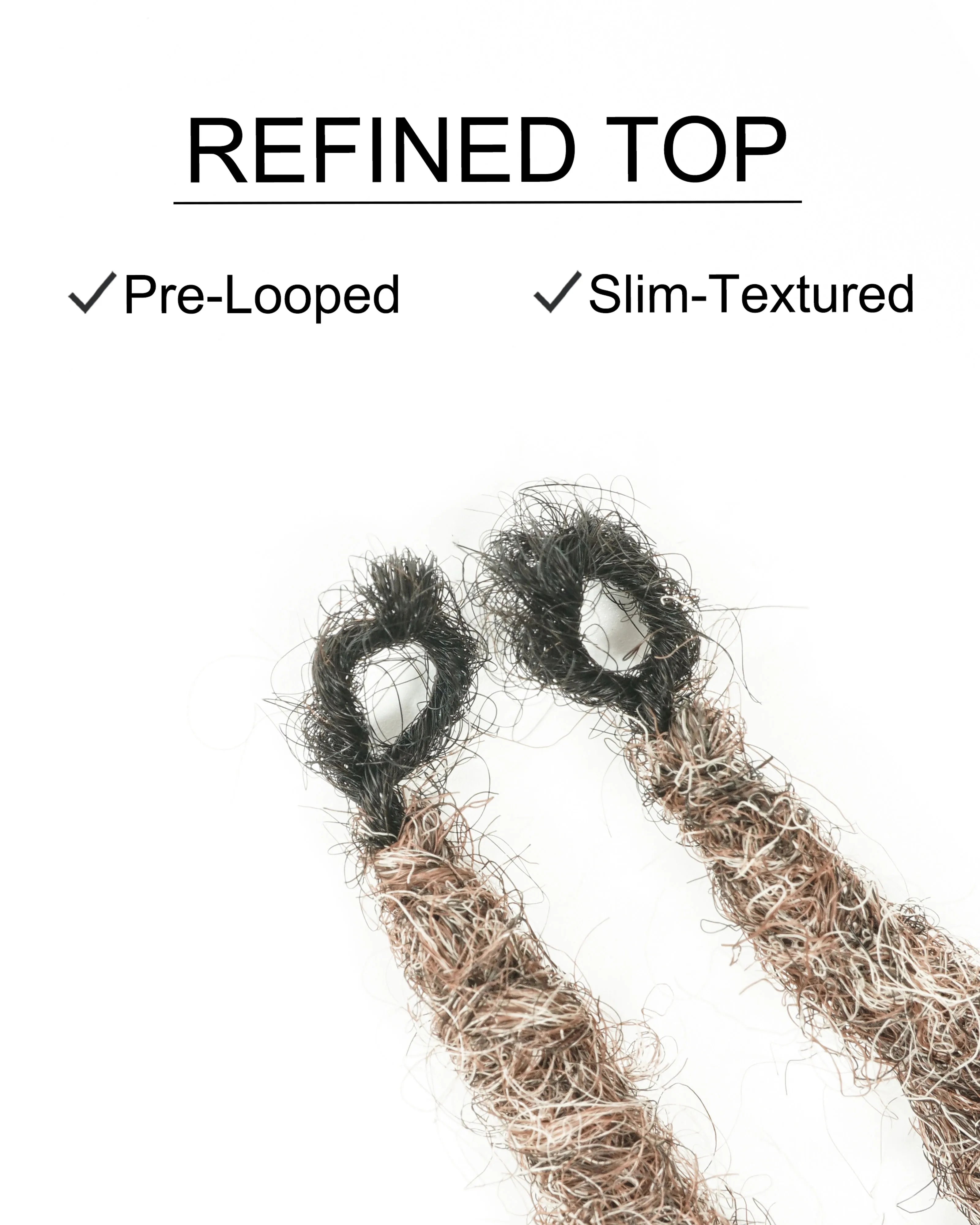 18" Crochet Faux Locs with Micro Human Hair Top (80 Strands)