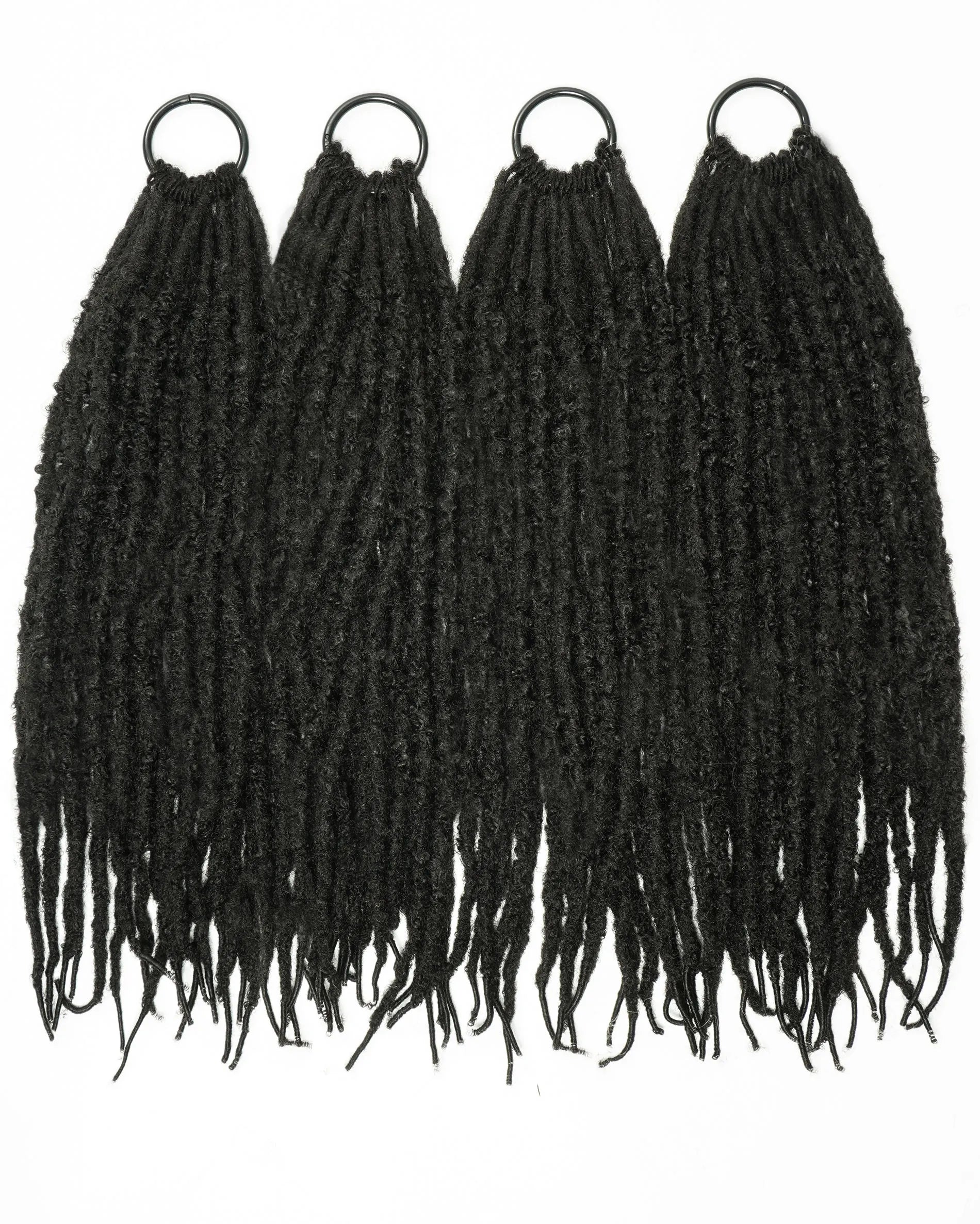 18" Crochet Faux Locs with Micro Human Hair Top (80 Strands)