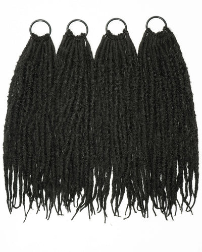 18" Crochet Faux Locs with Micro Human Hair Top (80 Strands)