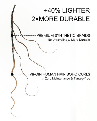 JALIZA Michelle - Tresses Boho au Crochet Bora Bora | Cheveux Humains Miracle Body Wave