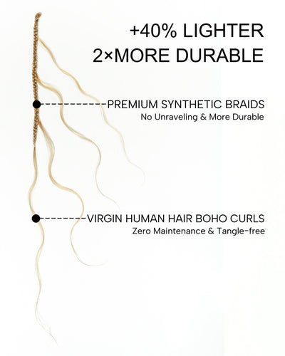 JALIZA Michelle - Tresses Boho au Crochet Bora Bora | Cheveux Humains Miracle Body Wave